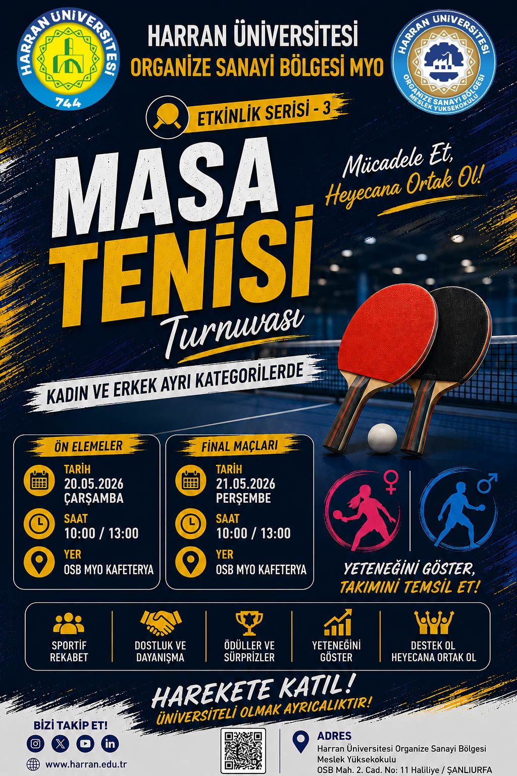 Masa Tenisi Turnuvalarımız Başlıyor